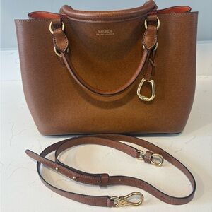 Lauren Ralph Lauren cognac Leather Tote